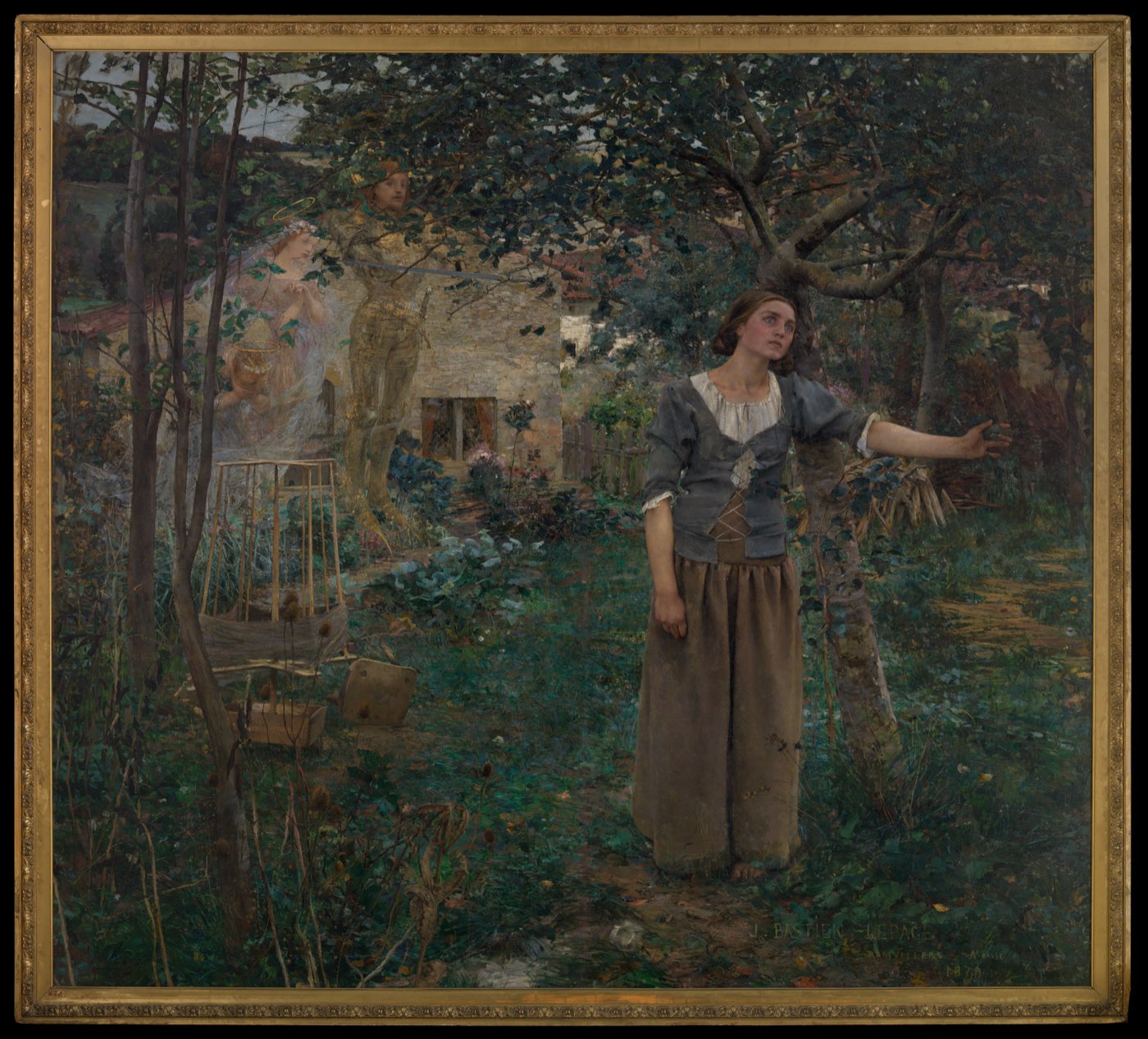 Jules Bastien-Lepage, Joan of Arc — Joan standing in a garden, listening